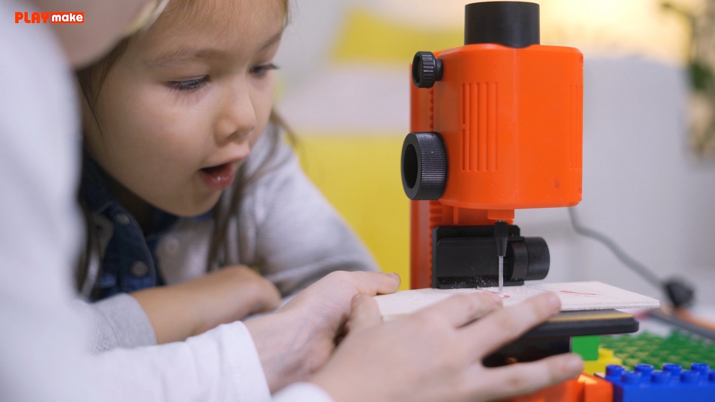 playmake drill press in action