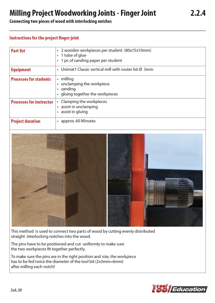 UNIMAT Secondary curriculum example for wood milling