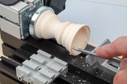 UNIMAT ML woodturning machine, egg cup holder making