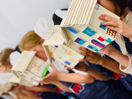 wooden houses made with the playmake jig saw
