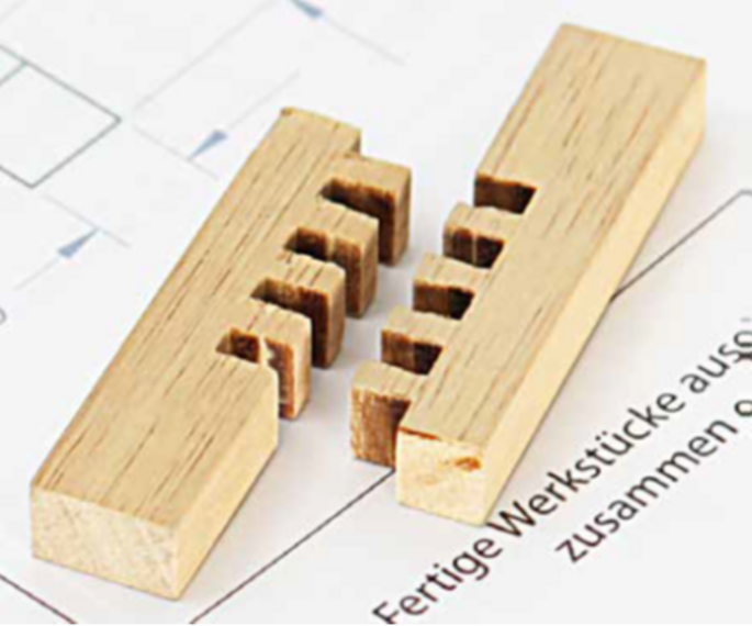 Wooden finger joints for UNIMAT ML milling