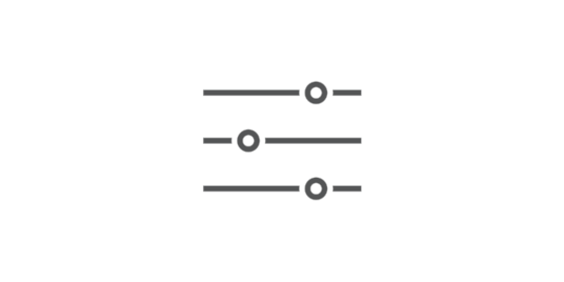 Icon with lines and buttons, signalizes settings
