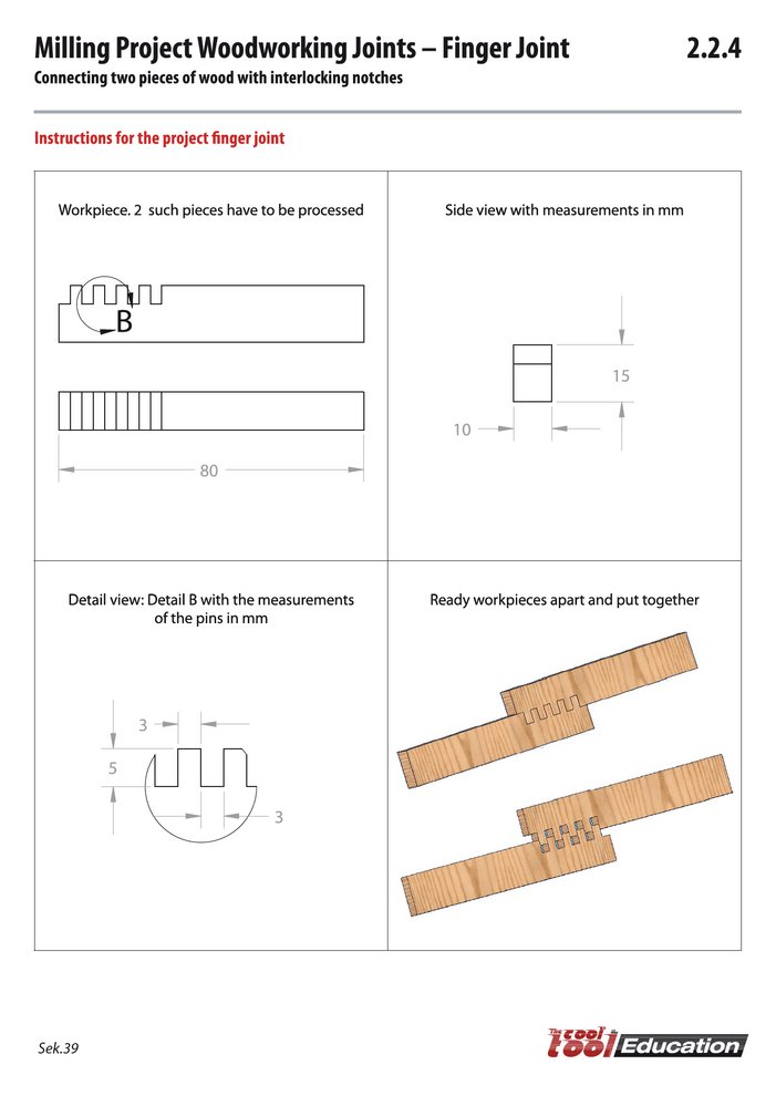 Curriculum example page 2 for milling with UNIMAT Secondary